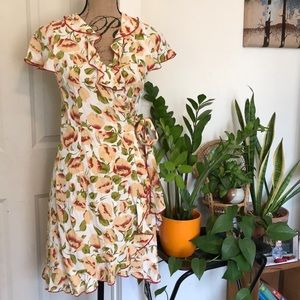 Loco Lindo floral wrap ruffled mini dress